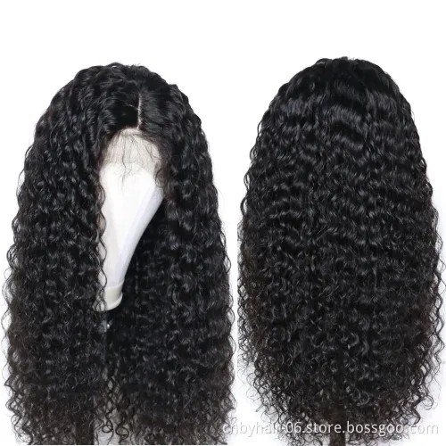 Lace Frontal Human Hair Wigs for Black Women wholesale Remy Brazilian Curly Lace Front Wig Pre-Plucked With Baby Hair